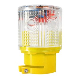 QXMH Solar Strobe Warning Light - Bright 360 Degree Solar Emergency Strobe Warning Lights, Waterproof LED Safety Light Outdoor, Road Construction Traffic Flashing Lamp (White)