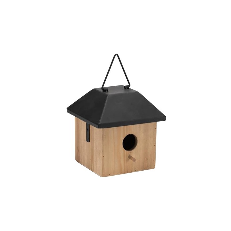 Wooden Birdhouse - 7.75" - Brown and Black
