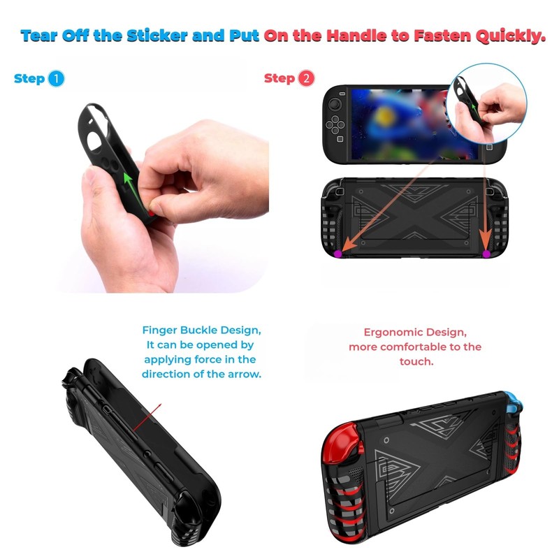 Generic Protective Case Compatible with Switch 2 2025, PC+TPU Grip