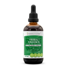 Tribal Crohn's Alcohol, Glycerite Slippery Elm, Parsley, Marshmallow, Turmeric, Frankincense, Green Tea. Tincture, Herbal Extract Gut and Bowel Formula 4 OZ