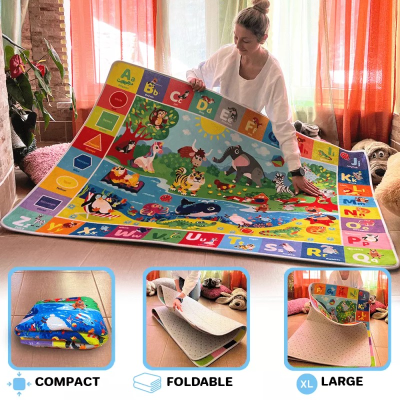 QUOKKA Baby Play Mat for Floor Plush ABC Playmat for