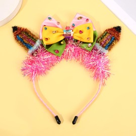 JERTOCLE Teacher Headband Back to School Headband for Women Glitter Tinsel Pencil Hair Accessories Teacher Appreciation Gifts Party Favors