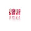 Heart Press on Nails Long Square Valentines Fake Nails Red
