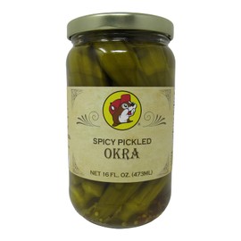 Buc-ee's Spicy Pickled Okra in a Resealable Jar, Gluten Free, No High Fructose Corn Syrup, 16 Fl. Ounces