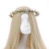 KorViSHOW Blue Flower Crown Headband, Handmade Golden Green Fairy Floral