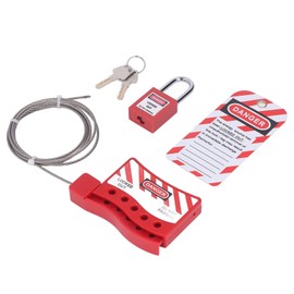 Lockout Tagout Cable Lock, 2.2 Yd Cable Lock Lockout Tagout Steel Cable for Petroleum, Default, Cable lock