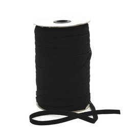 1Roll(100meters) 6mm Wide Black Polyester Elastic Cord Flat Braided Rubber Band Stretch Thread String Knitted Elastic Ribbon Spool Clothing Making Accessories for Clothing DIY Craft