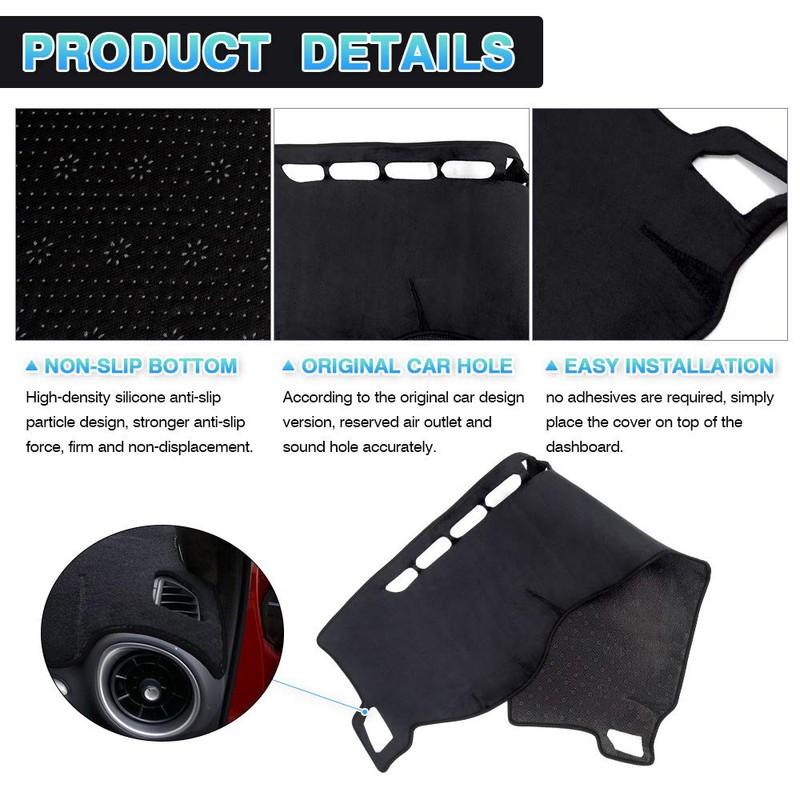 Autorder Dashboard Cover Mat for 2019-2023 2024 Kia Forte Accessories