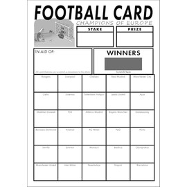 Totally Bonkers - Football Champs of Europe Fundraising Scratch Cards - 30 Square - A6 (148x105mm) - 10 Pack - TB0035 - Blind Card