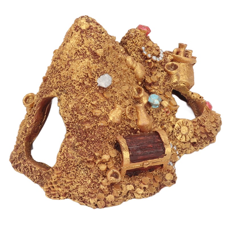 Fish Tank Gold Mountain Simulation Resin Aquarium Treasure Mountain Hideouts