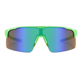 X Power ANSI Z87+ Aegis Sports One Piece Mirrored Paint Splattered Sunglasses Wrap Around Frame UV400