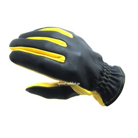 NAPA Deerskin Deerskin Plain Leather Gloves Black & Gold M