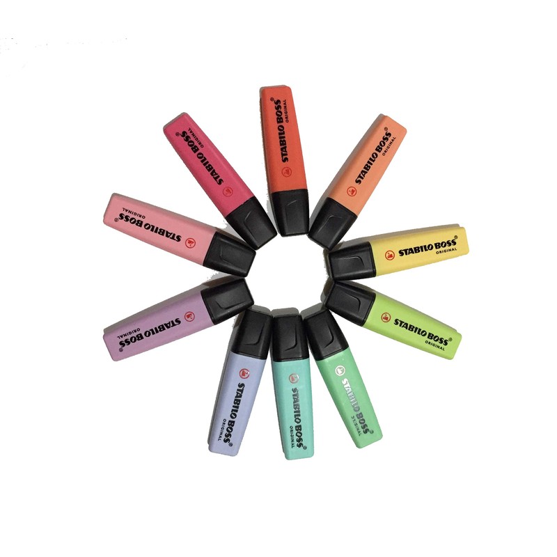 Kit de 10 Marcatexto Stabilo Boss Tonos pastel colección completa