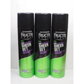 GARNIER FRUCTIS 48H ULTRA STRONG SHEER SET HAIRSPRAY 9.5 OZ (LOT OF 3)