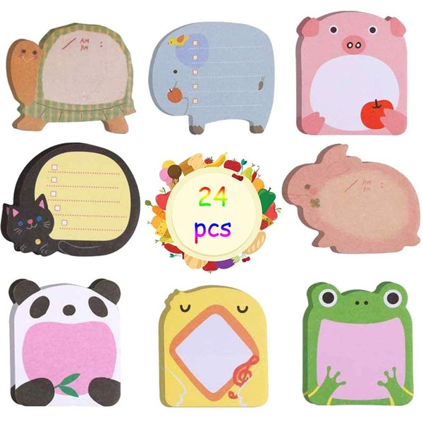 Mini Sticky Notes, 24 Pack Cute Sticky Notes, Sticky Notes