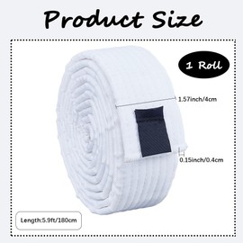 CREATCABIN White Taekwondo Belt Hapkido Martial Arts Belt Judo Karate TKD Aikido Uniform Ranking Belt Cotton Long Soft Universal Fit Belts Jiu Jitsu for Performance Sports Training Equipment 5.9ft