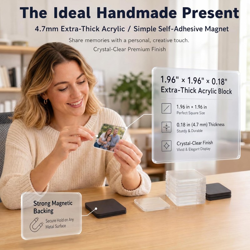 FairChic 15 Pack DIY Magnets Kit, DIY Acrylic Fridge Magnet