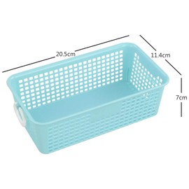Leendines Coloured Plastic Basket 6 Packs Small Storage Baskets with Handle