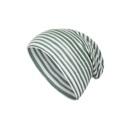 Sterntaler Baby Unisex Beanie Baby Slouch Beanie Striped Hat - Beanie Baby - Printed Single Jersey with Stripes - Green, Green