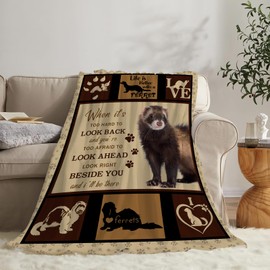 Ferret Throw Blanket Ultra Soft Warm Flannel Fleece - Cute Lightweight Fuzzy Decor Gift for Women Men Girls Boys - 50"x40"