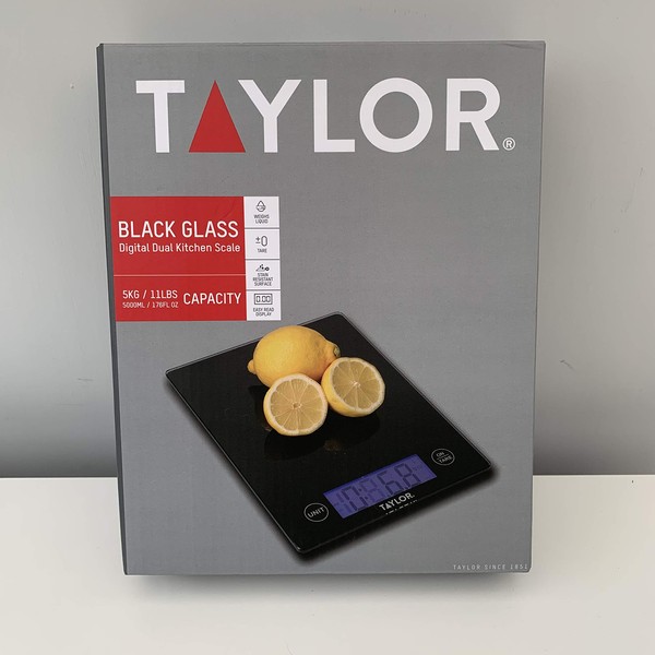 Taylor, Digital Kitchen Scales with Glass Platform, High Accuracy with
