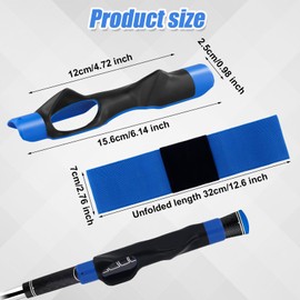 Golf Grip Trainer & Swing Correcting Arm Band, Golf Right Hand Training Aid Connection Band Training Grip Attachment Accessories for Correct Hand Position & Grasp (Blue)