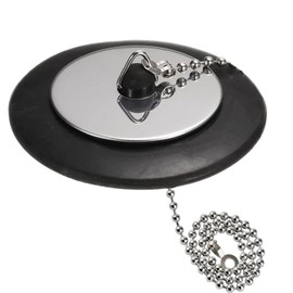 1PCS Universal Sink Plug with Stainless Steel Chain, Bathroom Sink Plug Replacement, Drain Stopper for Bathroom Kitchen, Kitchen Sink Plug Replacement (Size 1.65in To 1.77in, Chain 15.7in)