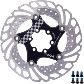 YBEKI Bicycle Brake Disc (140/160/180/203 mm) - Stainless Steel Floating Rotors with 6 Titanium Screws | Ultra Light (from 86 g) & CNC Machined | High Quality Cooling Blade Design for MTB, Road Bike, BMX
