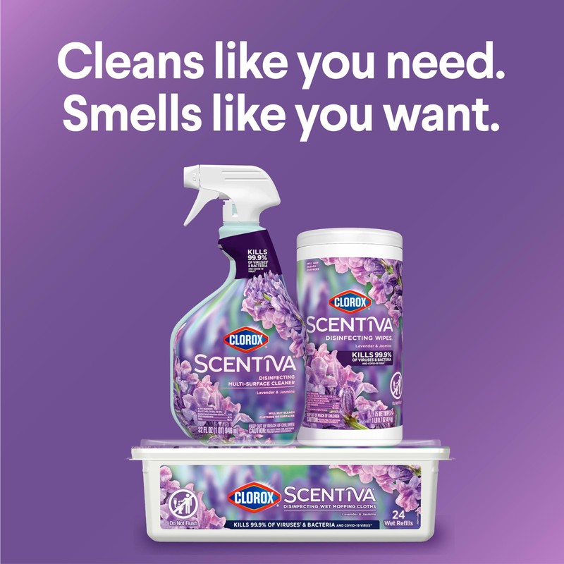 Clorox Scentiva Disinfecting Multi-Surface Cleaner, Lavender and Jasmine, 32 Fl