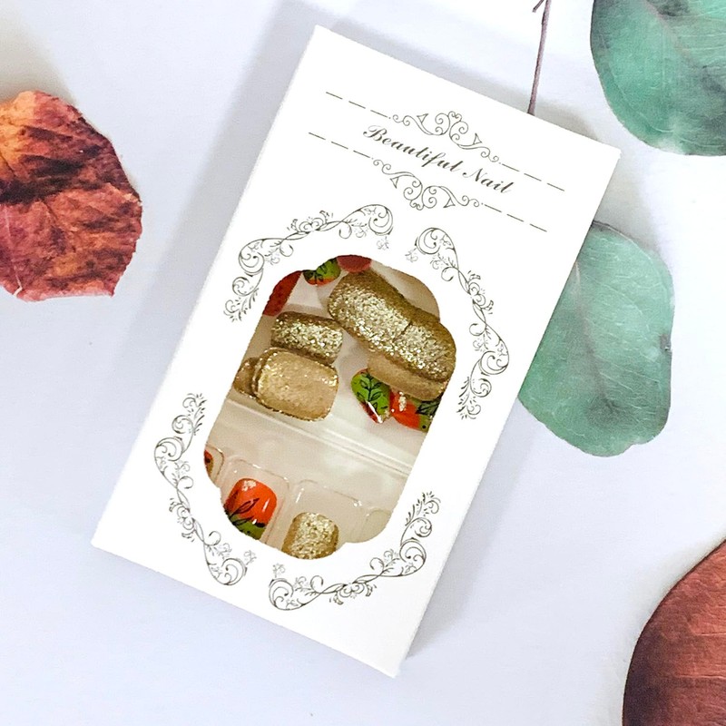 Thanksgiving Press on Square Nails Short Length Glossy Full Cover