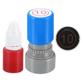 PATIKIL Number Stamp with Self-Inking Number 10 Stamp Teacher Stamp Initial Stamp Ink Stamp for Class Book Scrapbooking DIY Craft Style 2, Red Ink