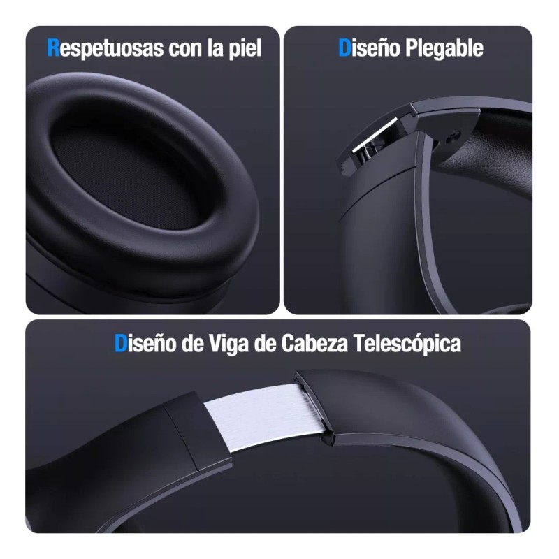1Hora Audífonos Inalámbricos 1hora Diadema Bluetooth Aut202 Color Negro Luz