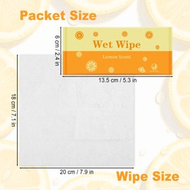 Hand Wipes Travel Size, 50 Pcs Wet Wipes Individually Wrapped for Barbecue, Seafood Boil Party, Restaurant, Lemon Scent