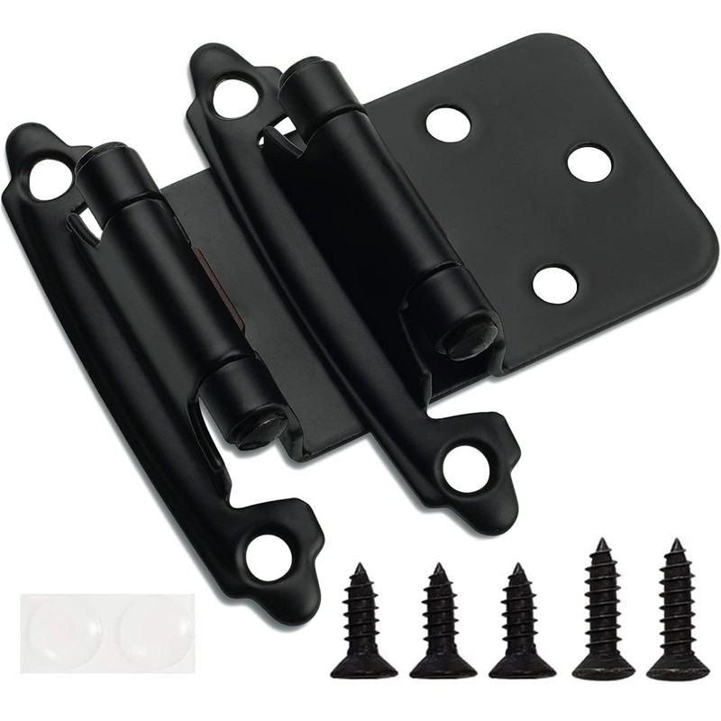 DecoBasics Matte Black Cabinet Hinges for Kitchen Cabinets Doors (10