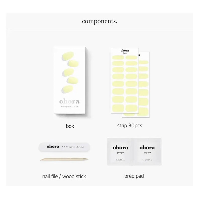 Ohora Semi Cured Gel Nail Strips N Lemon Sugar