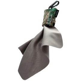 SPUDZ Ultra Microfiber Lens Cleaner – Closable Pouch, Clip-On, Washable – for Optics, Scopes, Glasses | Alpine Mountain Camo, 6 x 6 Inch