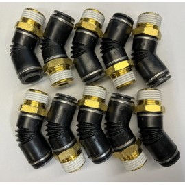 SMC 1/2 PTC x 1/2-14 Male NPT 45° Elbow  Hose Fittings  KV2K13-37S LOT OF 10