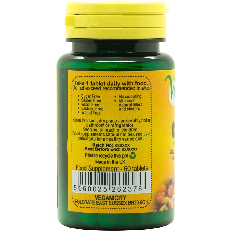 Veganicity Chromium 200µg : Metabolism health : 60 tablets
