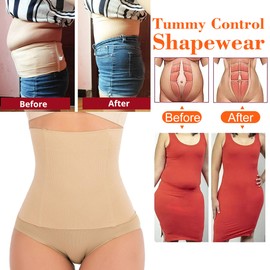 ACPLK Waist Trainer for Women Tummy Control Shapewear Waist Cincher Slim Body Shaper Beige