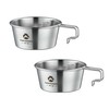 CAMPINGMOON 2pcs Set Stainless Steel Deep Type Camping Sierra Cup