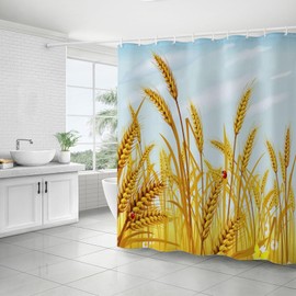 FAIRYGATE Extra Long Shower Curtain Garden Outdoor Shower Curtains Anti Mould Waterproof Bath Curtains for Bathroom Wetroom B9905