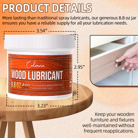 Calvana 8.8oz Wood Wax for Home Projects,Door Hinge Lubricant,for Wood Drawer Slides,Sliding Glass Door,Window Track, Clear,Unscented, Non-Spray Formula