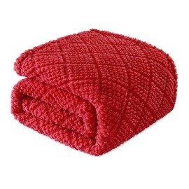 Whale Flotilla Cuddly Blanket, Lightweight Fleece Blanket, Sofa Blanket, Soft, Warm and Fluffy Waffle Blankets for Any Season, 130 x 150 cm, Red