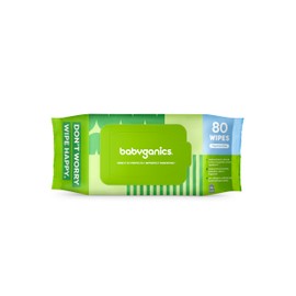 Babyganics Baby Wipes, Unscented Diaper Wipes, 400 Count, (5 Packs of 80), Non-Allergenic and formulated with Plant Derived Ingredients