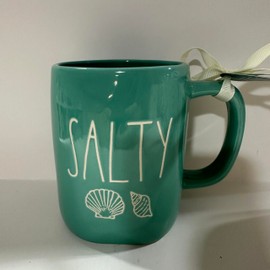 Rae - SALTY Teal Ceramic Mug with Seashell Design for Beach Lovers BIRTHDAY GIFT MUG SUMMER MUG - Dunn by Magenta