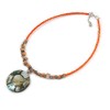 Avalaya Orange Glass Bead Wire Necklace with Shell & Mother