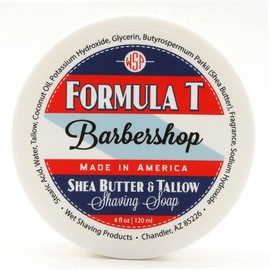 Shaving Soap WSP Formula T (Barbershop) 4 Oz Made with Shea Butter & Tallow