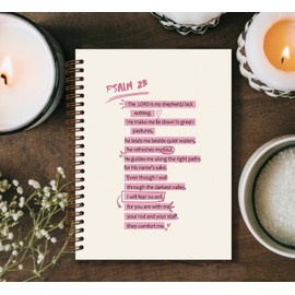 KDHTY Trendy Coquette Christian Notebook,Christian Gifts Prayer Journal for Woman,Bible Verses Notebook for Note Taking Church Work,College Ruled Hardcover Spiral Notebook 5.5 x 8.3