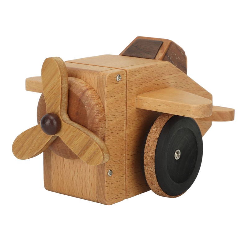 Fighter Music Box Aircraft Wood Craft Musical Box Birthday Christmas
