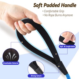 lynxking Check Cord Dog Leash Long Lead Training Tracking Line Comfortable Handle Heavy Duty Puppy Rope 10ft 15ft 30ft 50ft for Small Medium Large Dog Blue